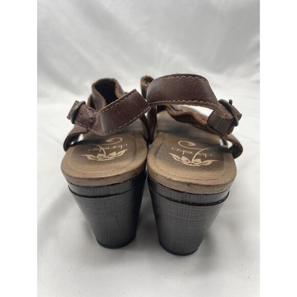 Dansko Nina Sandals Womens Size 39 US 8.5-9 Shoes Brown Leather Floral Slingback - Picture 6 of 10